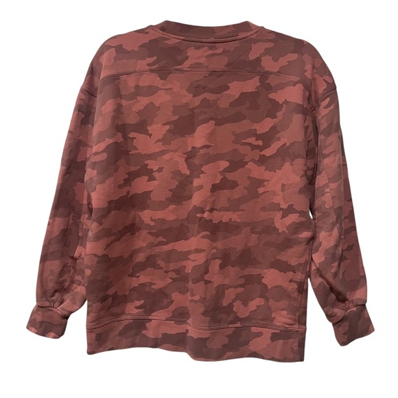 Lululemon Perfectly Oversized Crew Heritage Camo Brier Rose Multi Pink Size 6 - Picture 2 of 6